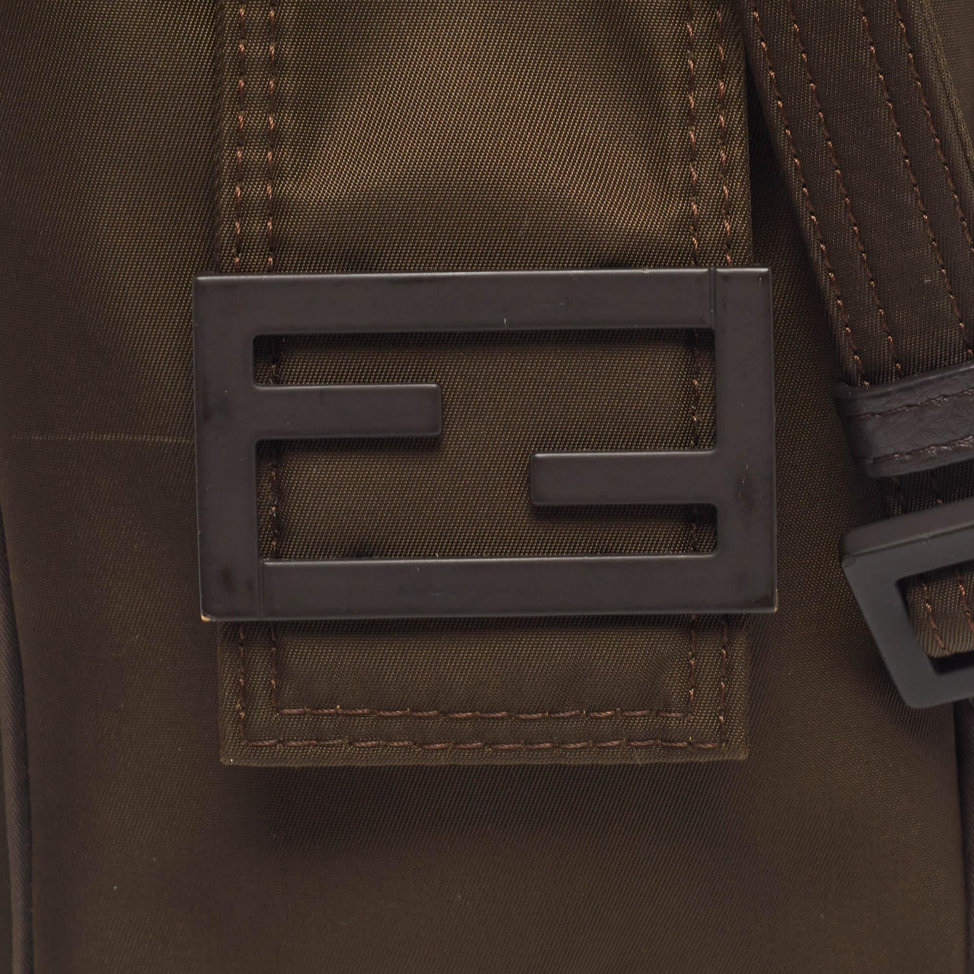 Men's Fendi Green Nylon FF Phone Crossbody Bag