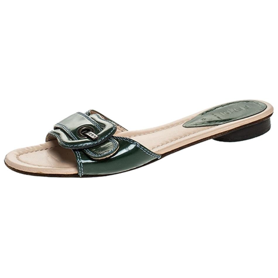 fendi green slides