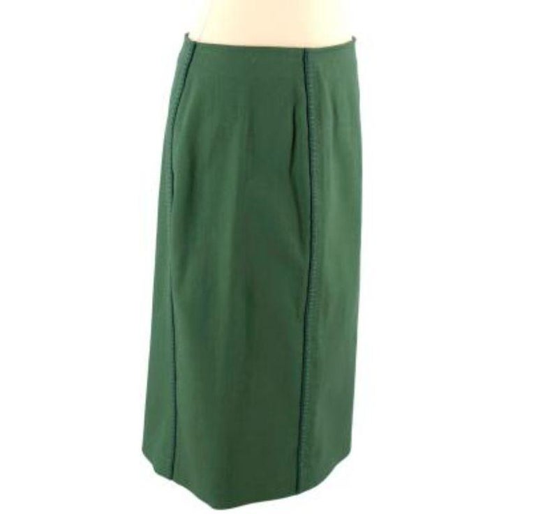 Fendi Green Pencil Skirt For Sale at 1stDibs