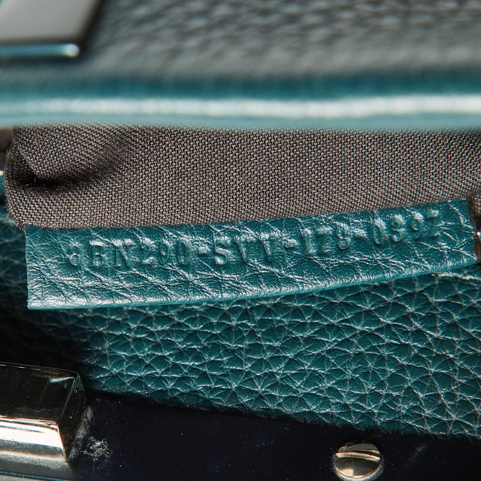 Fendi Green Selleria Leather and Python Medium Peekaboo Top Handle Bag For Sale 2