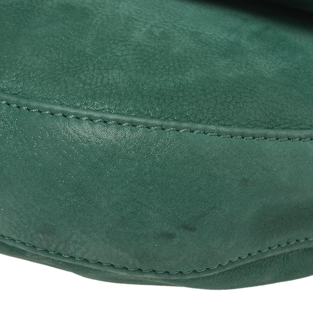 Fendi Green Shimmering Leather Flap Crossbody Bag 2