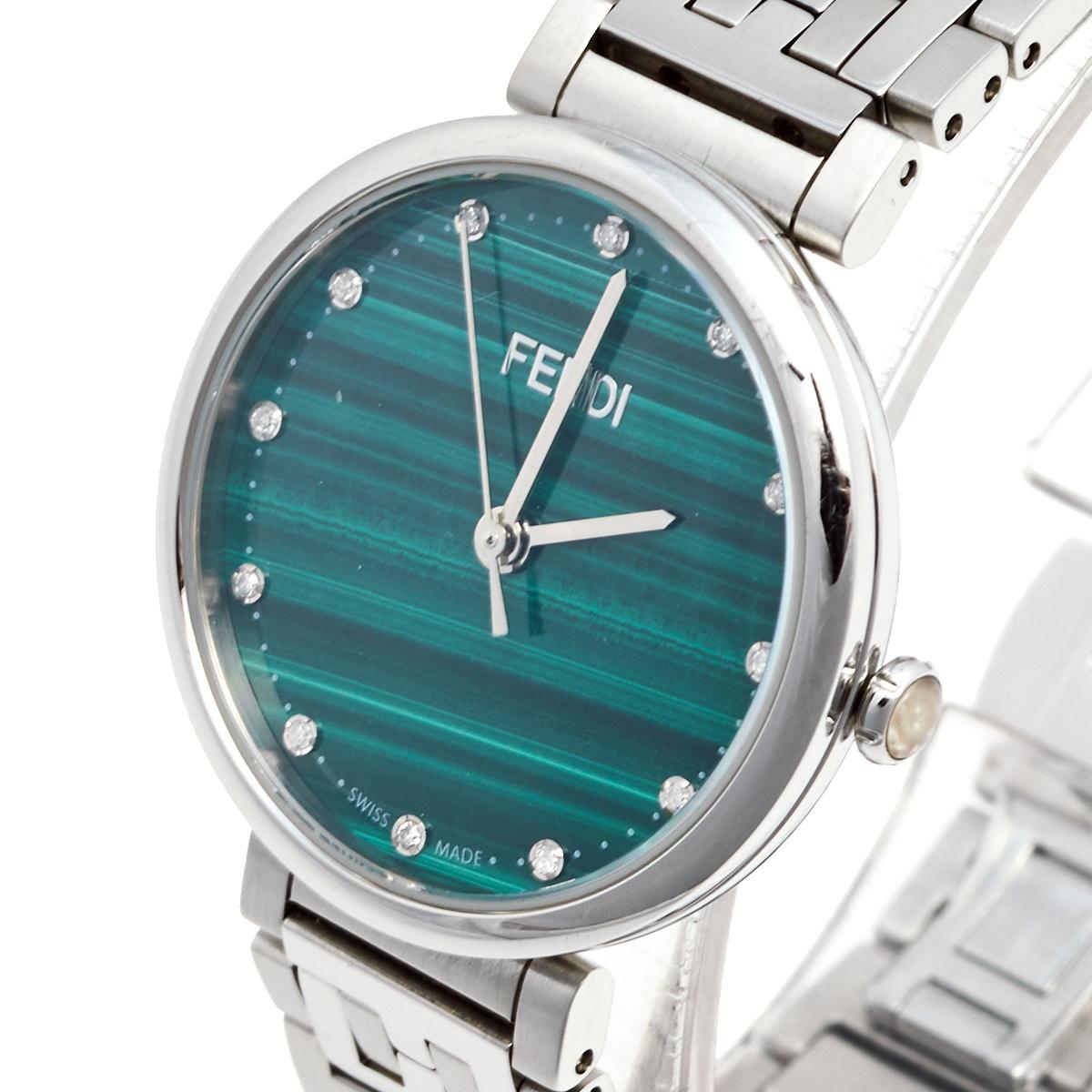 Fendi Green Stainless Steel Forever Fendi F102101901 Women's Wristwatch 29 mm 1