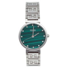 Used Fendi Green Stainless Steel Forever Fendi F102101901 Women's Wristwatch 29 mm