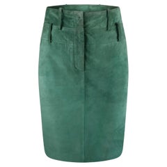 Fendi  Green Suede Double Waist Skirt