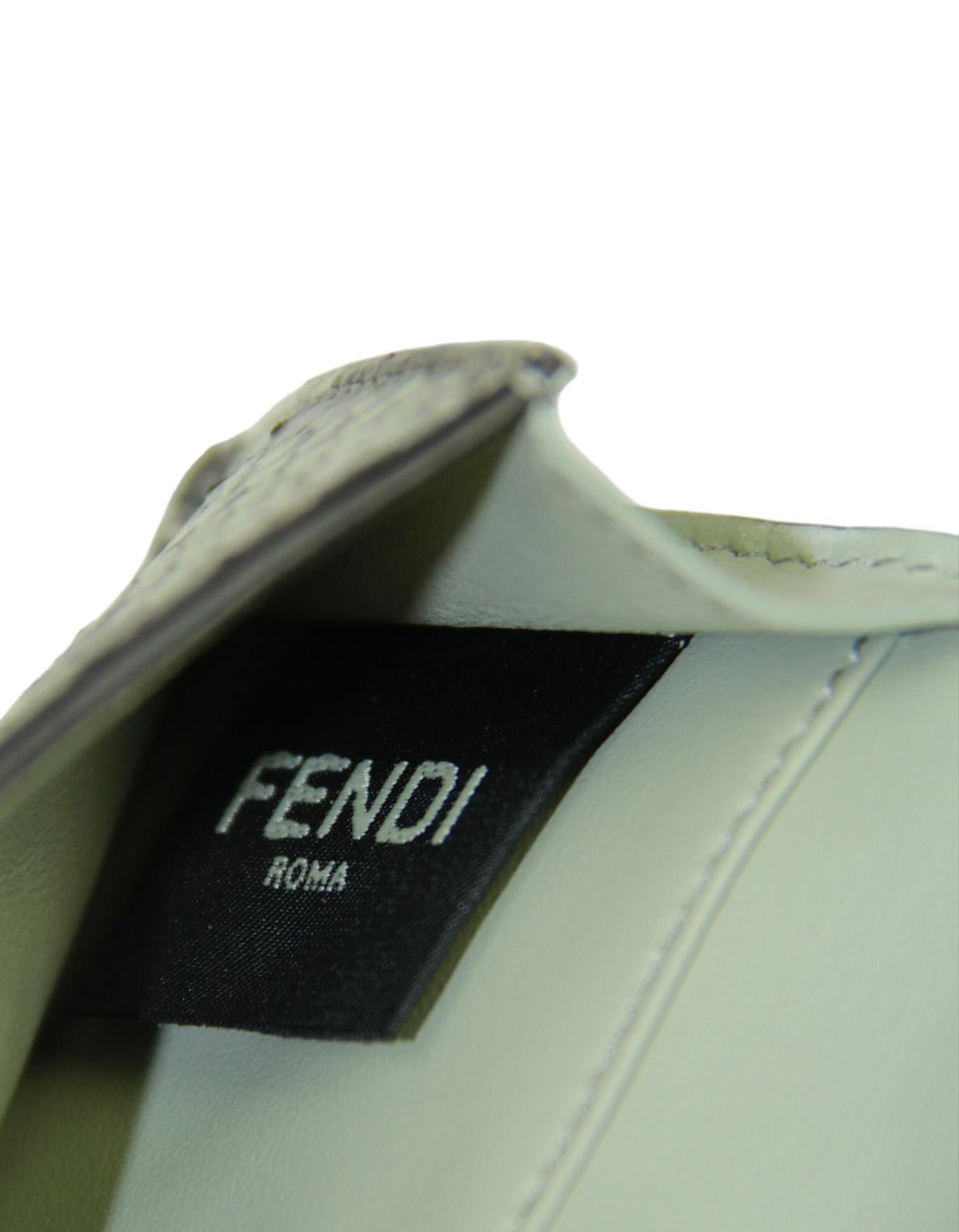 Fendi Green Tea Elaphe Vitello Grace Python Micro Trifold Compact Wallet 1