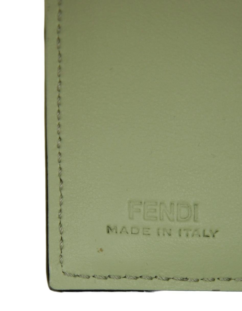 Fendi Green Tea Elaphe Vitello Grace Python Micro Trifold Compact Wallet 3
