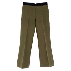  Fendi Green Wool & Silk Flared Cropped Trousers XS 40 