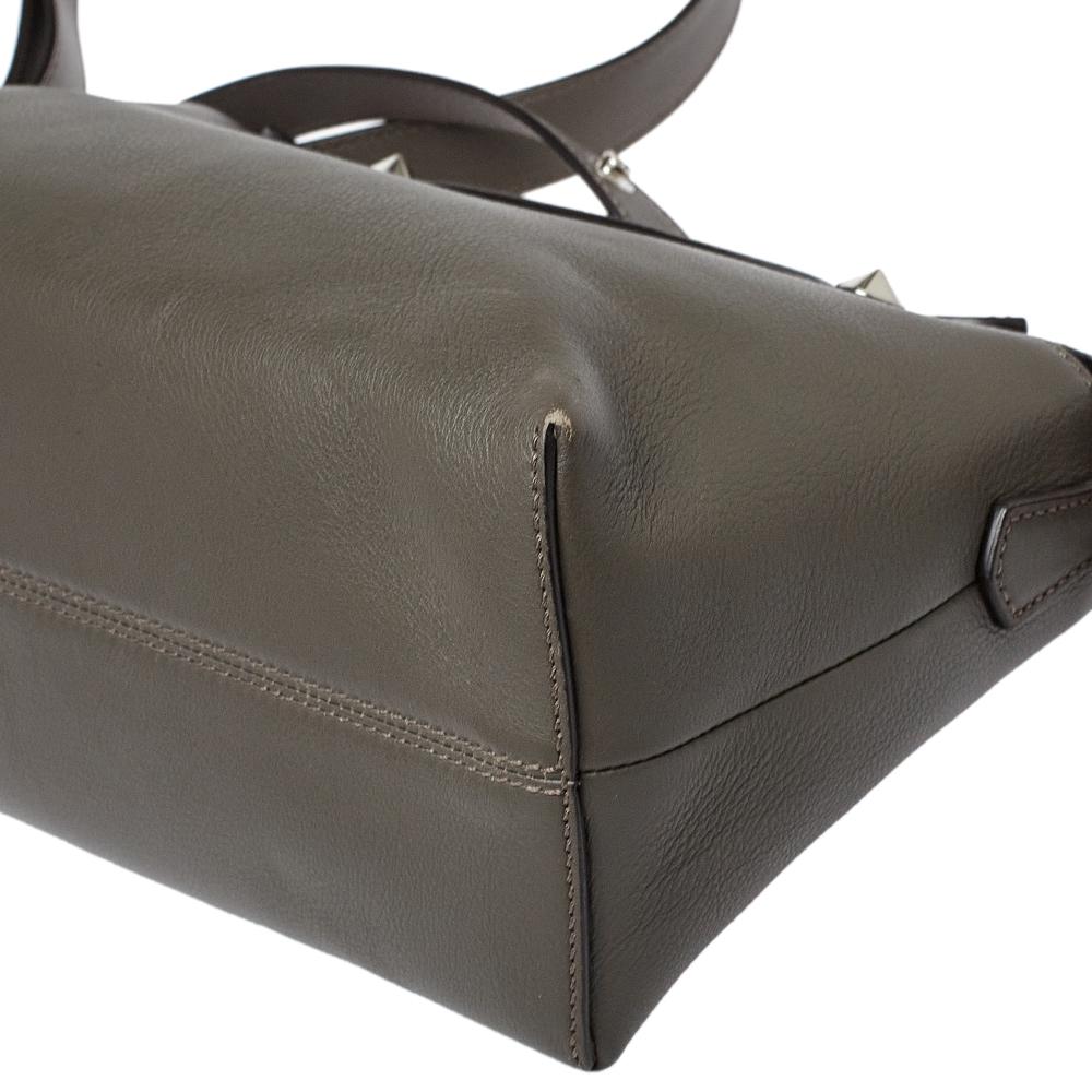 Fendi Grey/Black Leather Medium By The Way Boston Bag 5
