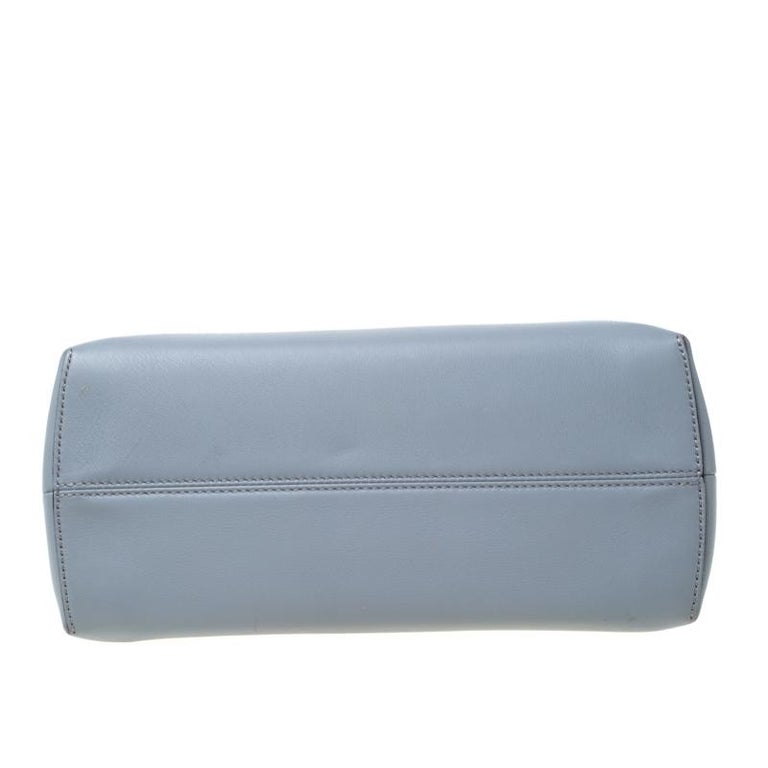 Fendi Grey/Blue Leather By The Way Boston Bag For Sale at 1stDibs