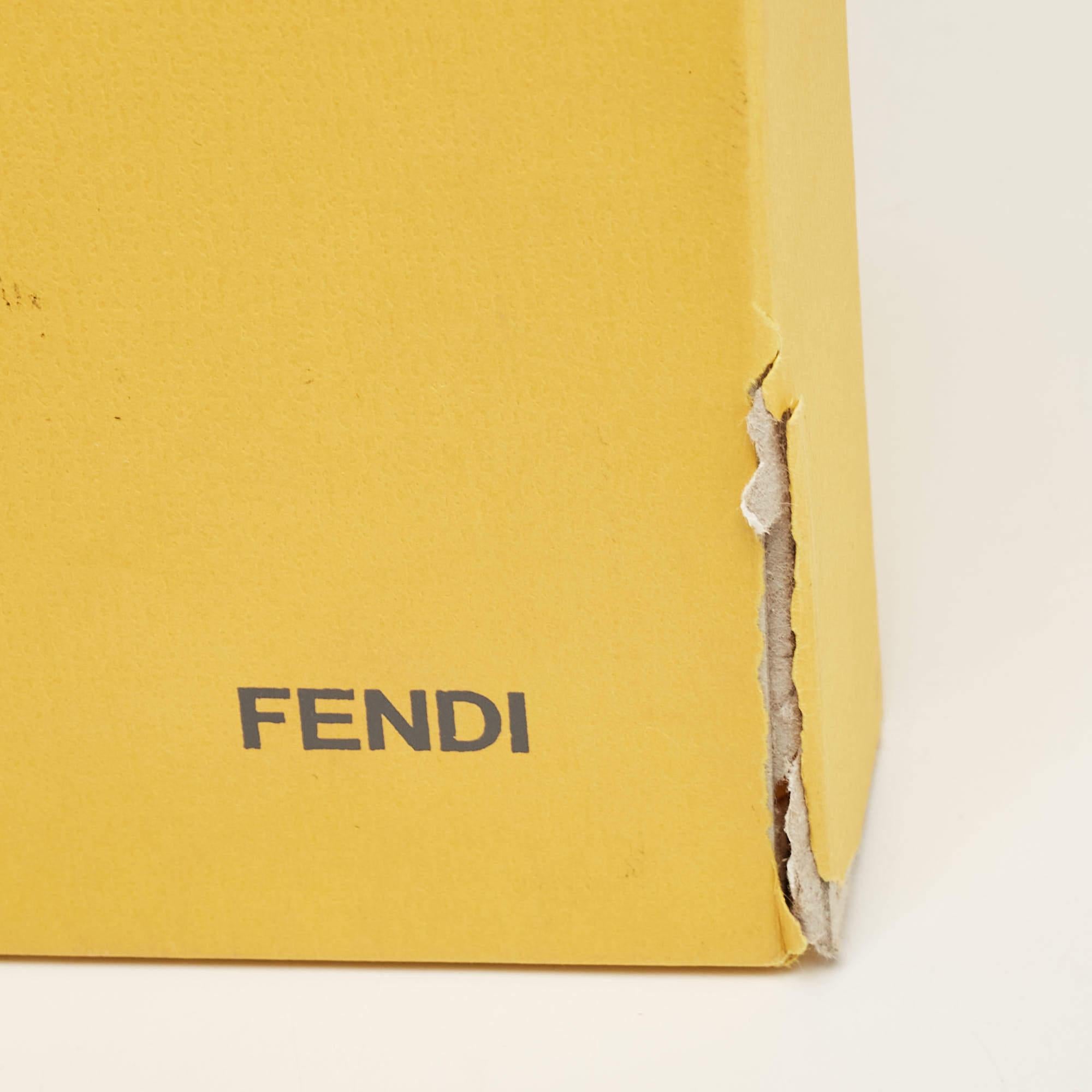 Fendi Grey Fabric Fendista Bow Peep Toe Slingback Platform Pumps Size 40 For Sale 5
