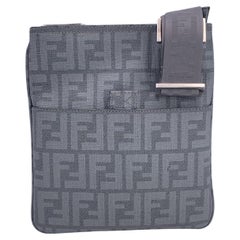 Fendi Grey FF Zucca Canvas Unisex Crossbody Messenger Bag