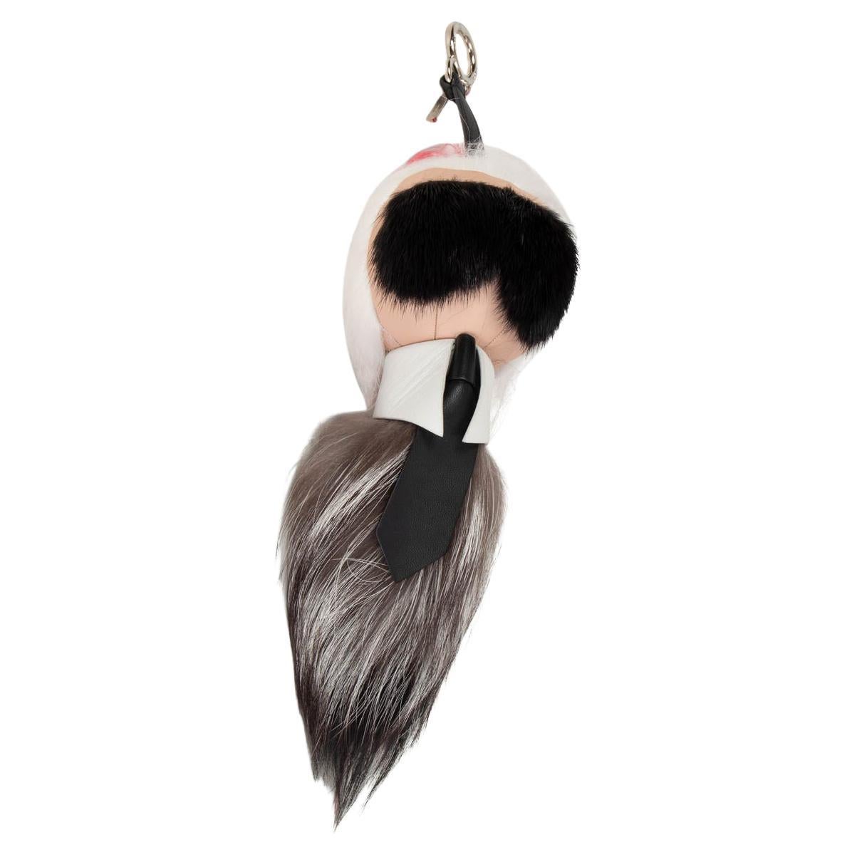 FENDI grey FOX FUR and MINK KARLITO KARL LAGERFELD Bag Charm For Sale at  1stDibs | karlito 733, karl lagerfeld fendi keychain