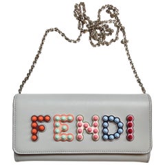 Fendi Graue Fun Fair Brieftasche an Kette Tasche