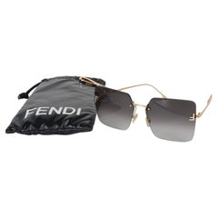 Fendi Grey Gradient Lens Fendi First Crystal Square Sunglasses