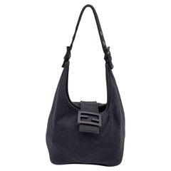Fendi Grey Jersey Fabric Mamma Baguette Shoulder Bag