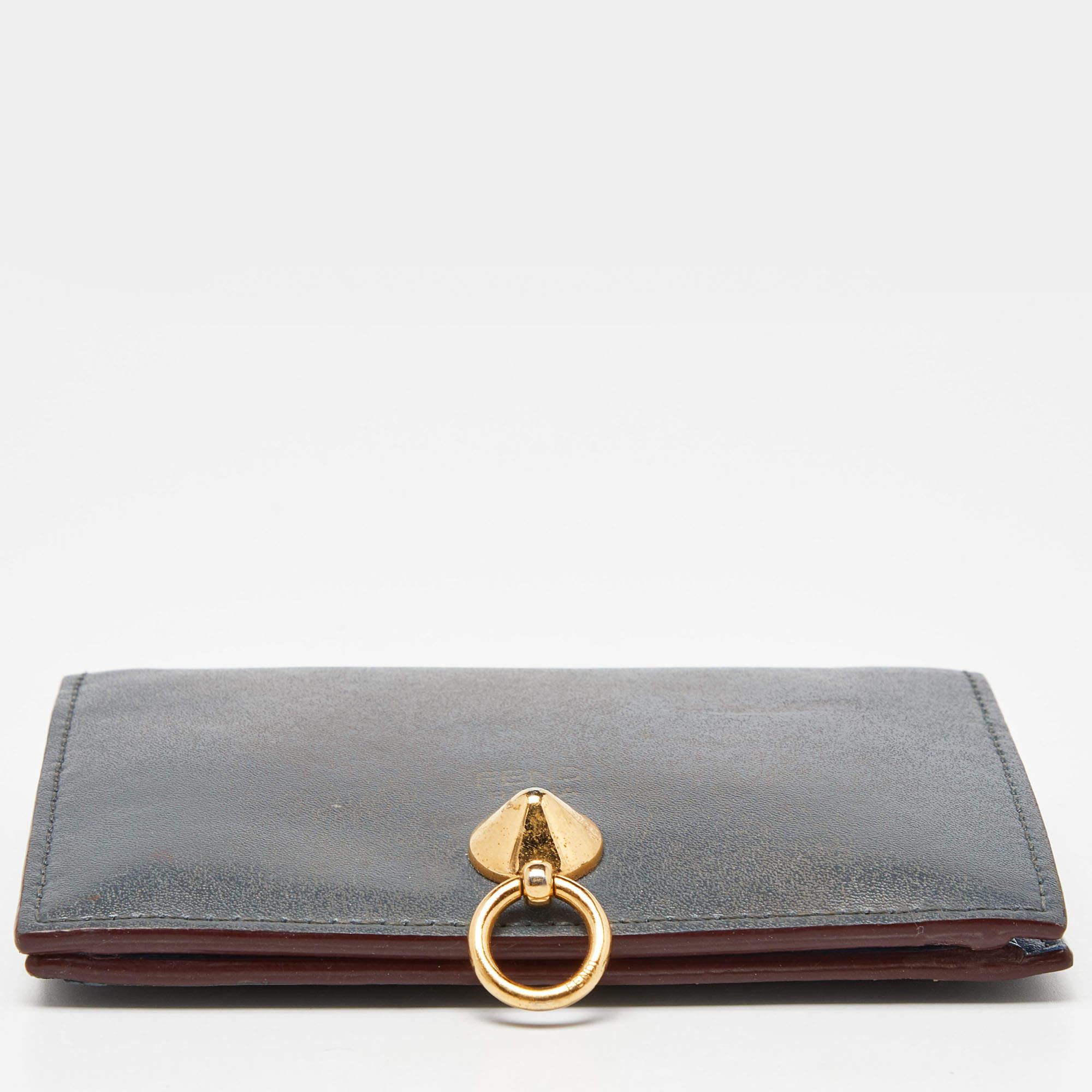 Fendi Grey Leather By The Way Bifold Wallet For Sale 2