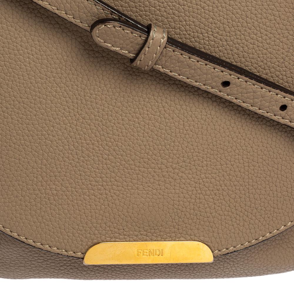 Fendi Grey Leather Flap Crossbody Bag 7