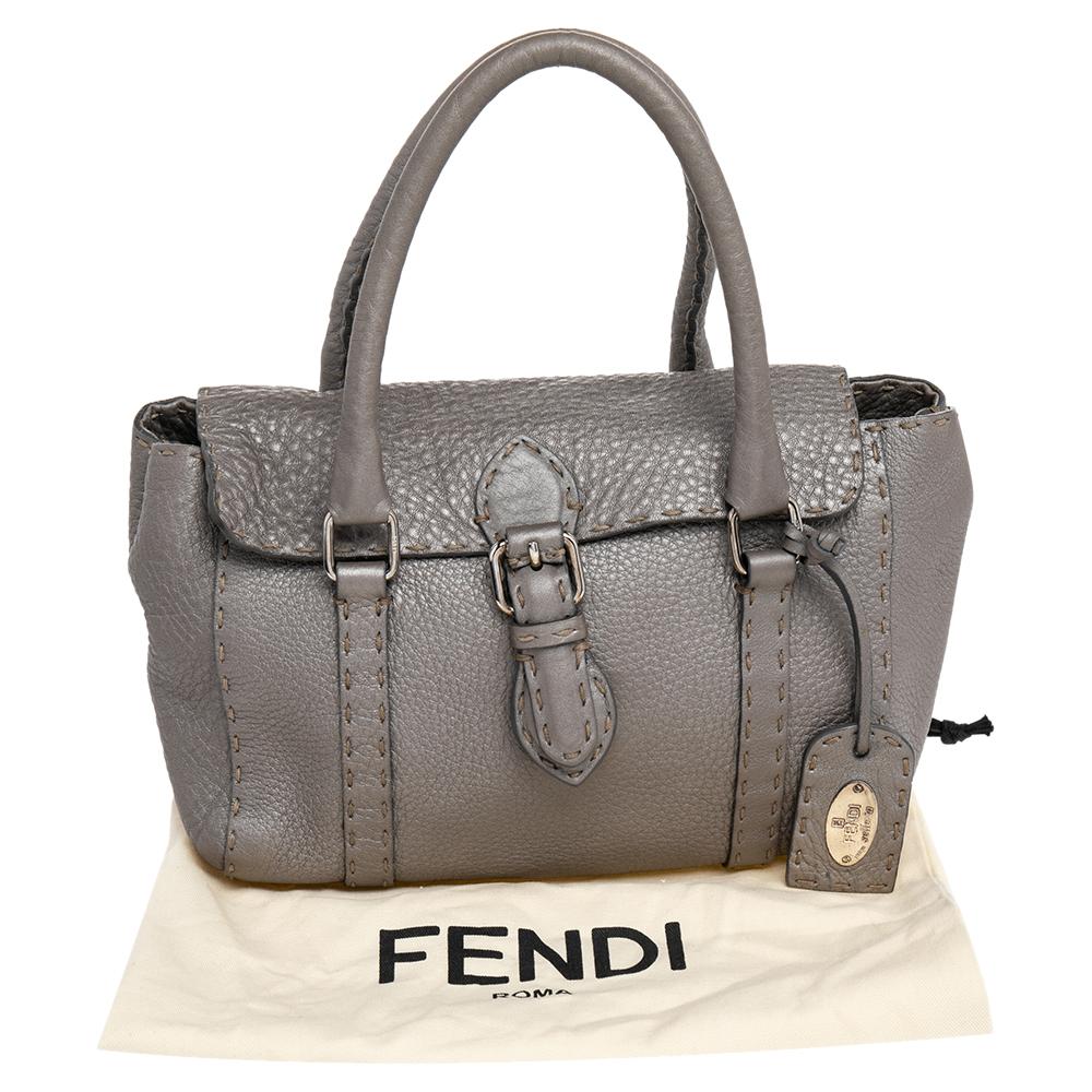 Fendi Grey Leather Linda Bag 6