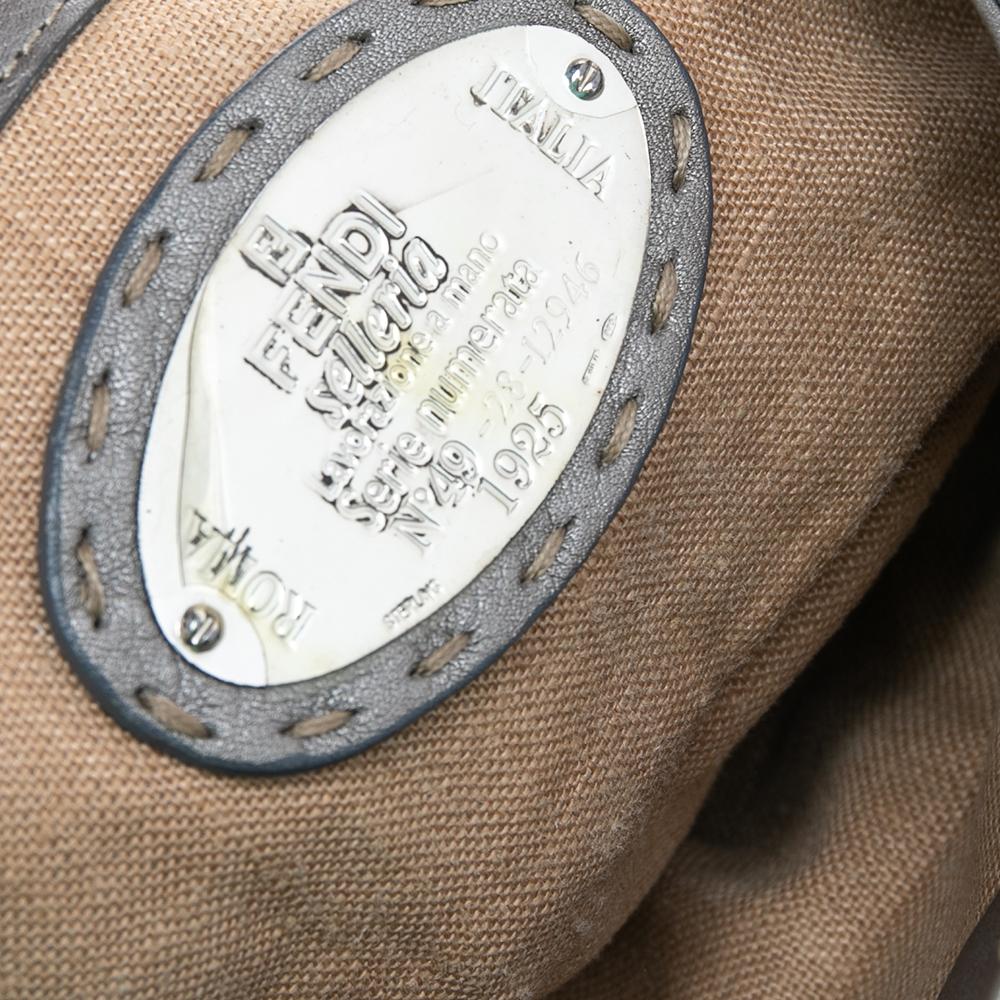Fendi Grey Leather Linda Bag In Good Condition In Dubai, Al Qouz 2