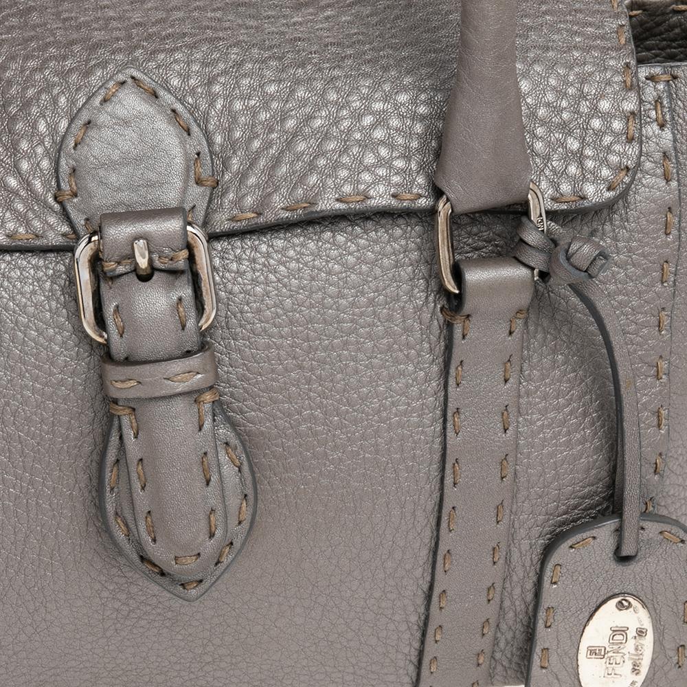 Fendi Grey Leather Linda Bag 2