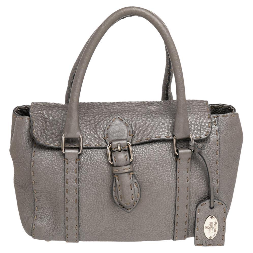 Fendi Grey Leather Linda Bag