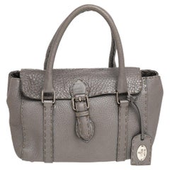 Fendi - Sac Linda en cuir gris