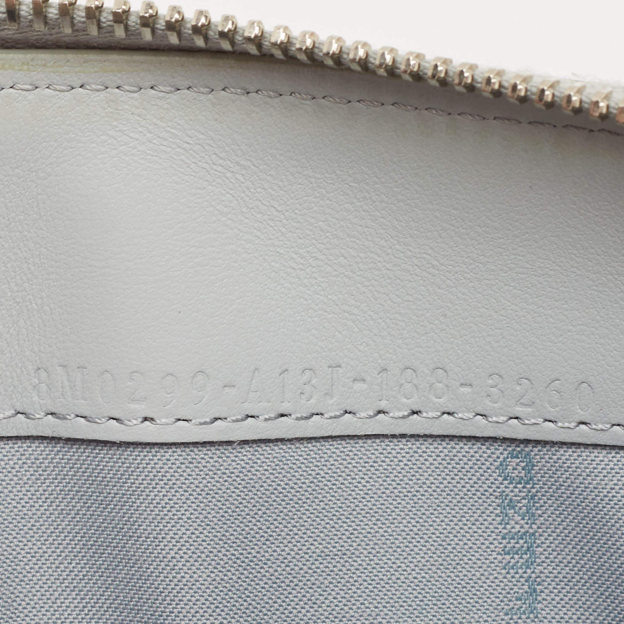 Fendi Grey Leather Logo Studded Zip Around Wallet 6
