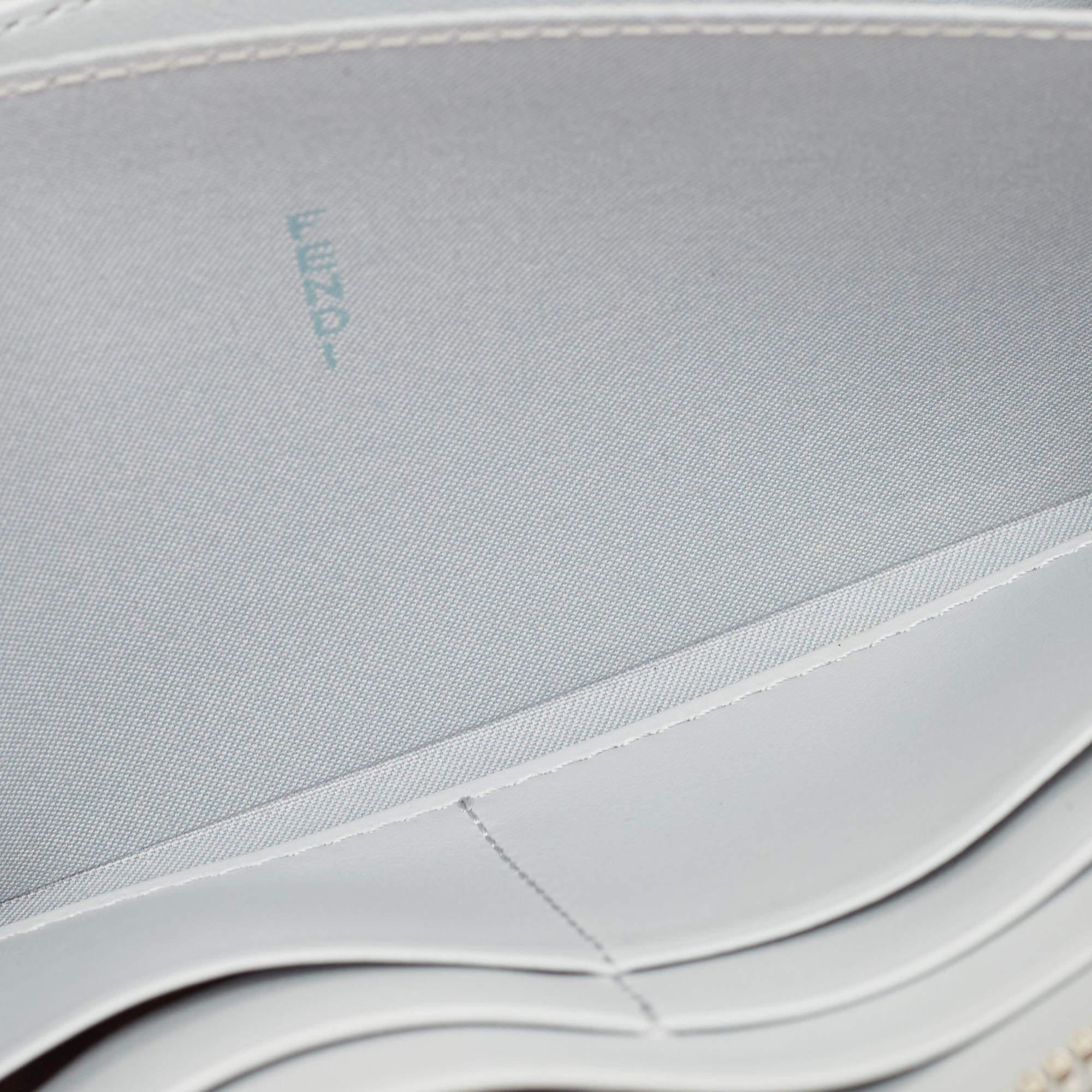 Fendi Grey Leather Logo Studded Zip Around Wallet 8