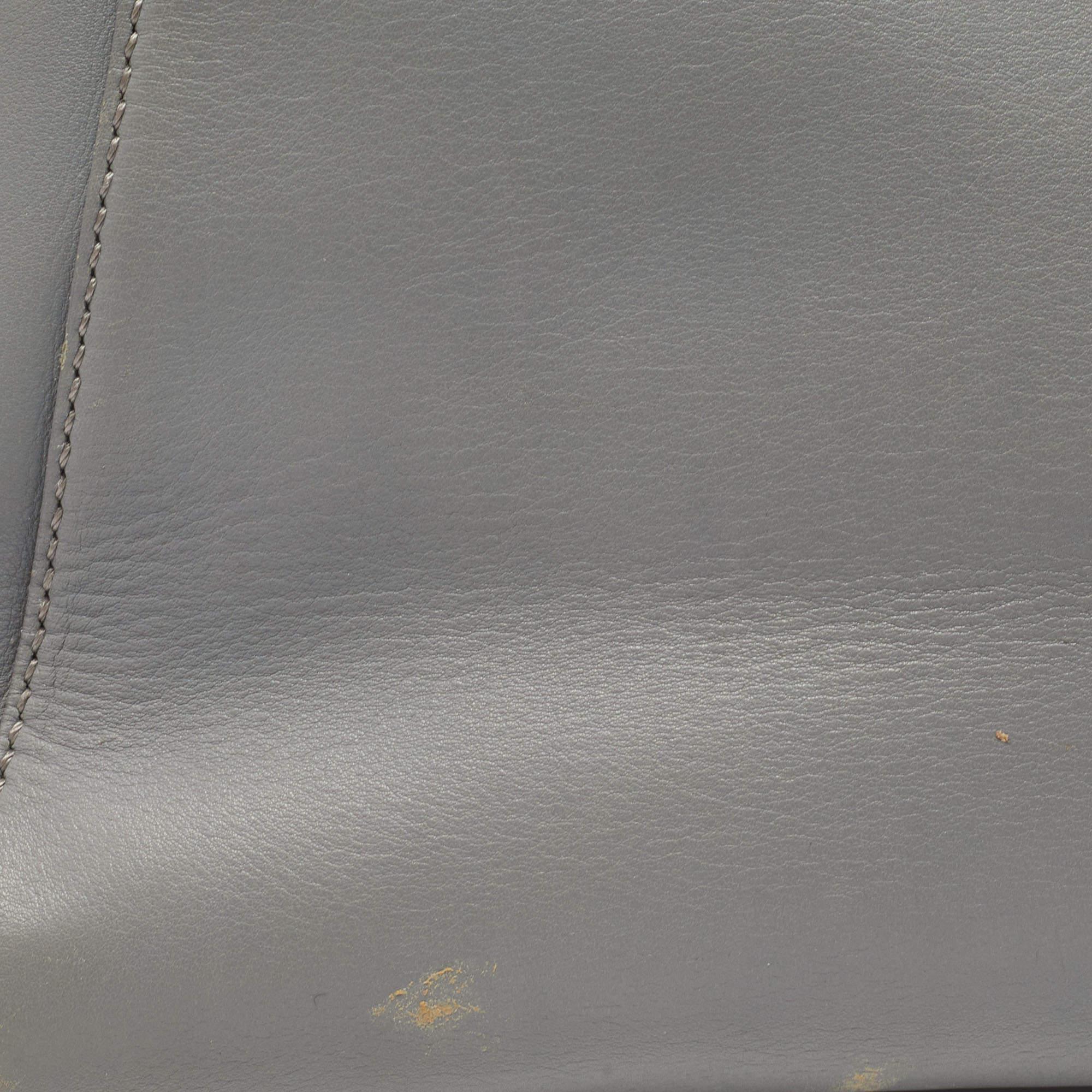 Fendi Grey Leather Medium Peekaboo Top Handle Bag 2