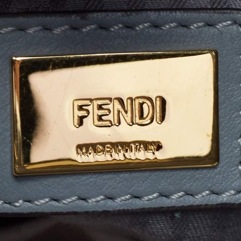 Fendi Grey Leather Mini 2Jours Tote For Sale 8