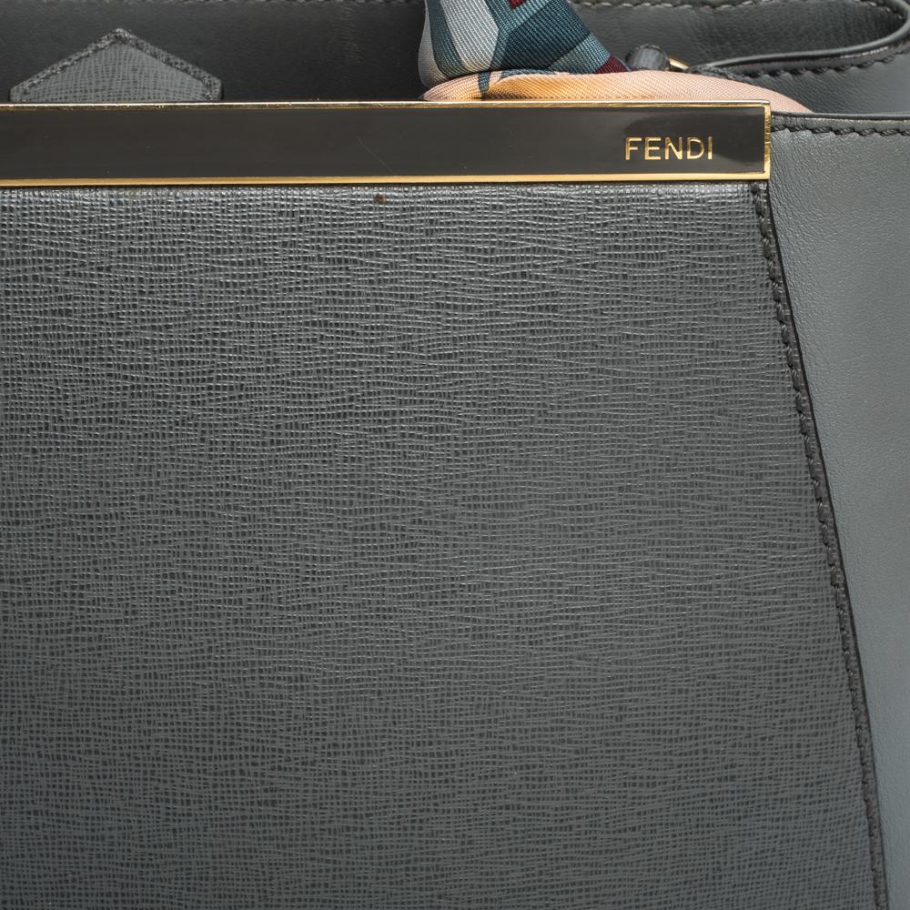Fendi Grey Leather Mini 2Jours Tote 3