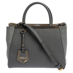 Fendi Grey Leather Mini 2jours Tote