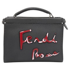 Fendi Grey Leather Mini Peekaboo Fit Top Handle Bag