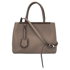 Fendi Grau Leder Petite 2 Jours Tote Handtasche mit Schulterriemen