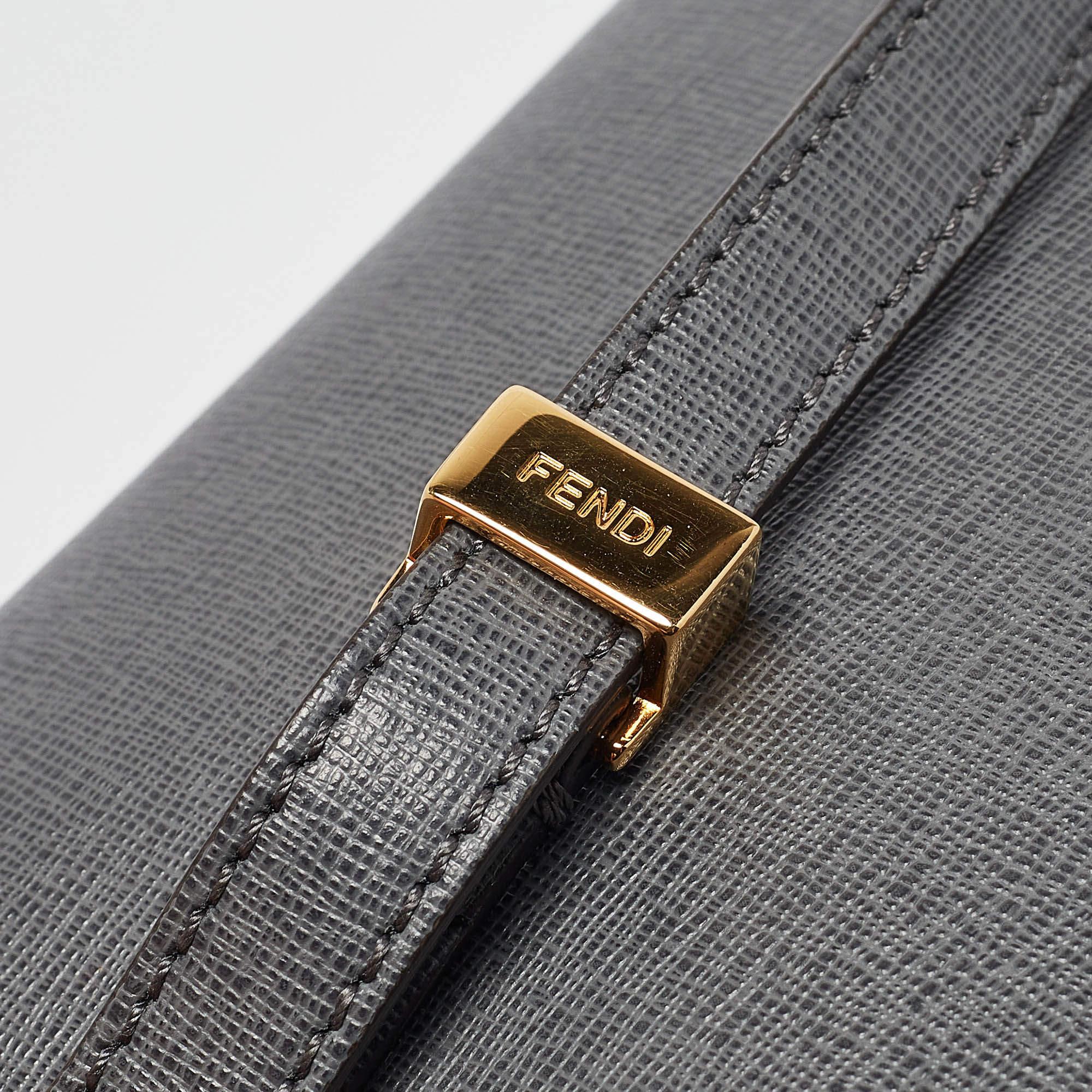 Fendi Grey Leather Petite Sac 2jours Tote 2