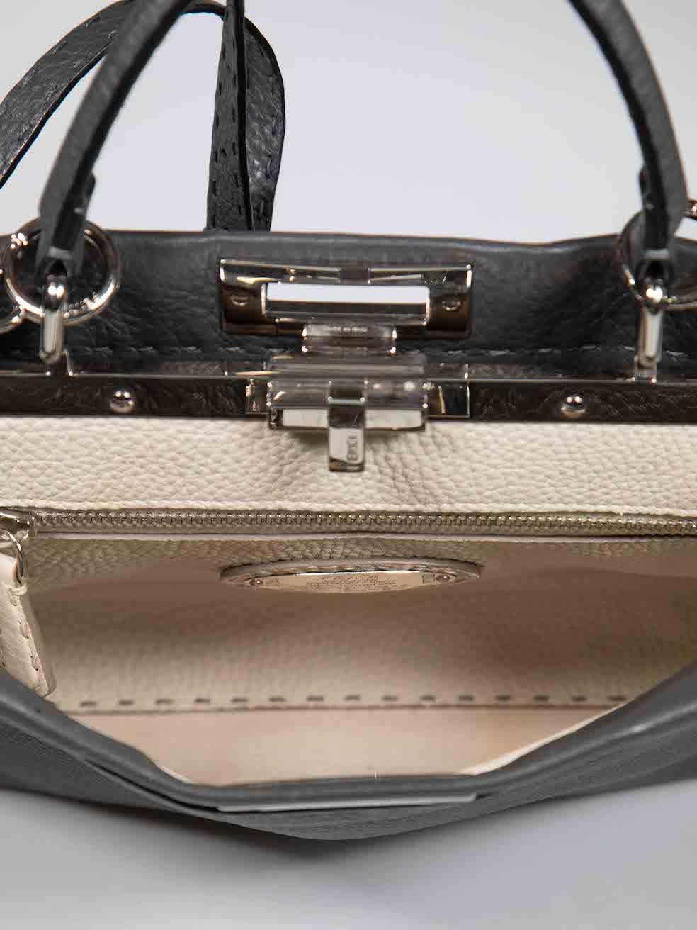 Fendi Grey Leather Selleria Peekaboo Bag 2