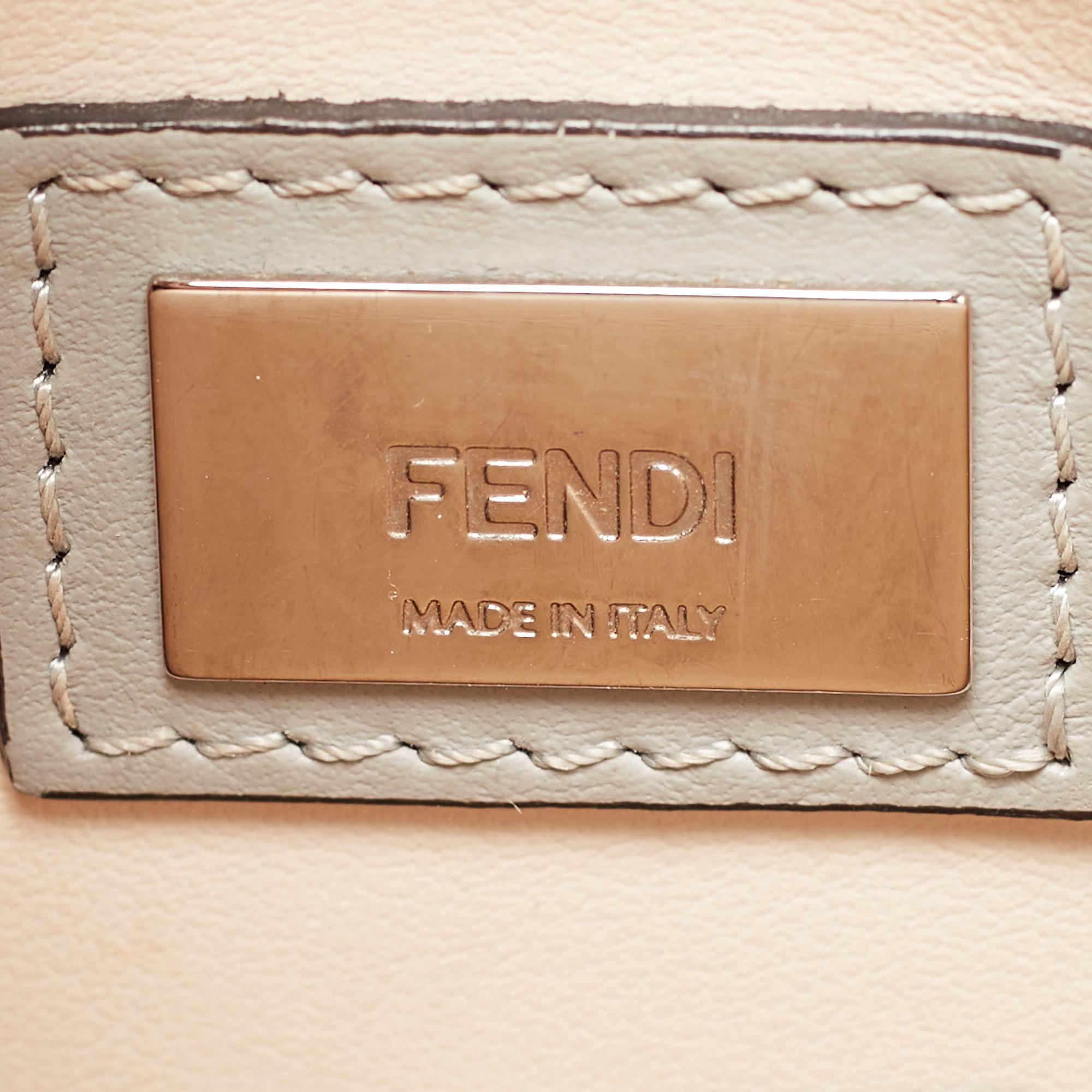 Fendi Grey Leather Small 2Jours Tote For Sale 2
