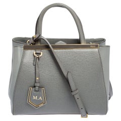 Fendi Grey Leather Small 2Jours Tote