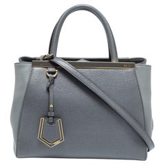 Fendi Graue 2Jours-Tasche aus Leder