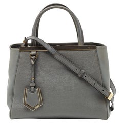 Fendi Grey Leather Small 2Jours Tote