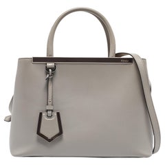 Fendi Grey Leather Small 2Jours Tote
