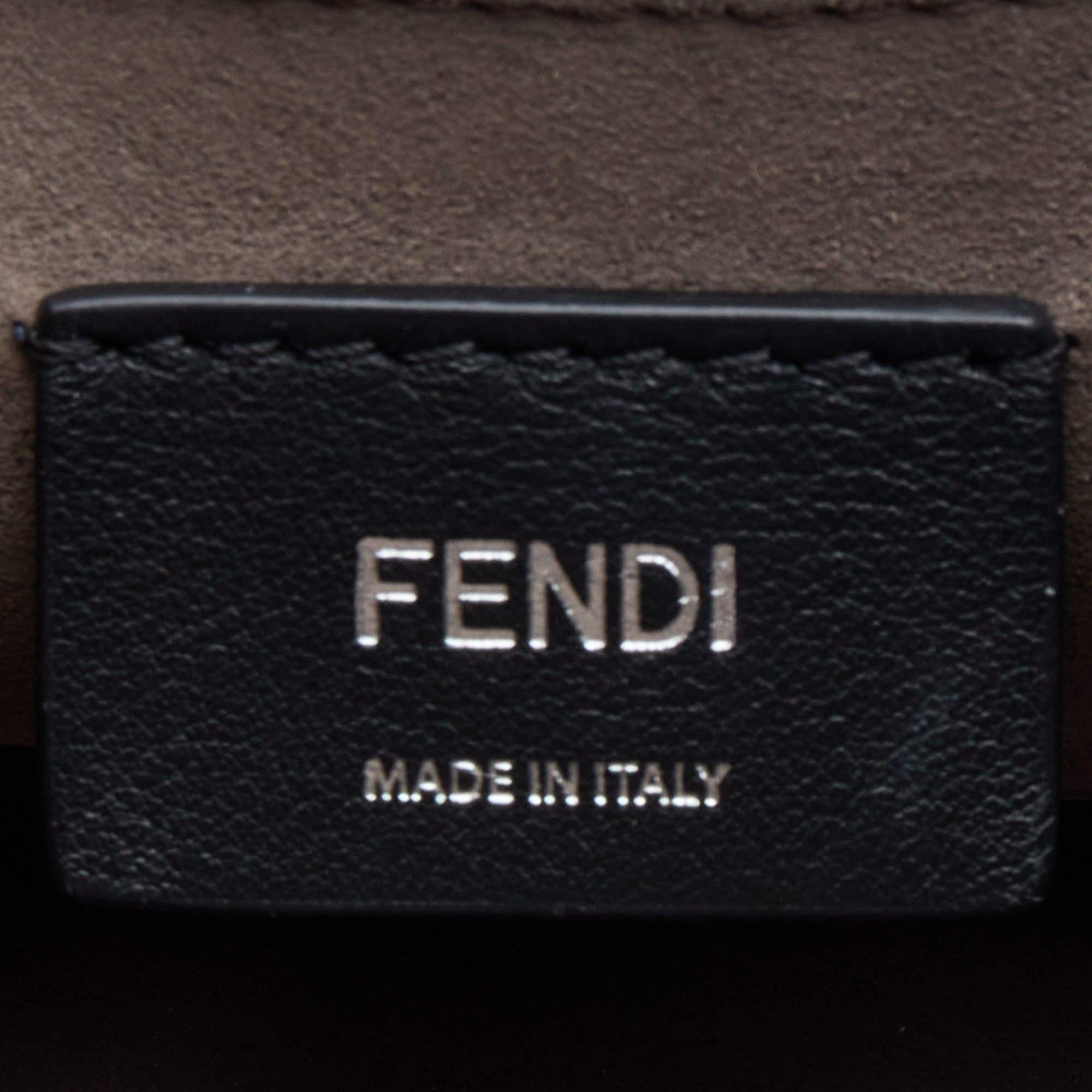 Fendi Grey Leather Small Kan I Flap Shoulder Bag 4