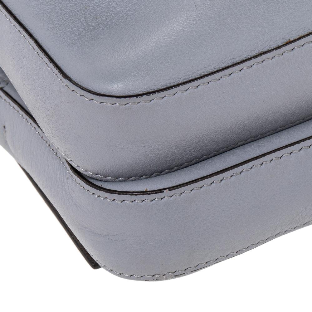 Fendi Grey Leather Studded Double Micro Baguette Shoulder Bag 4