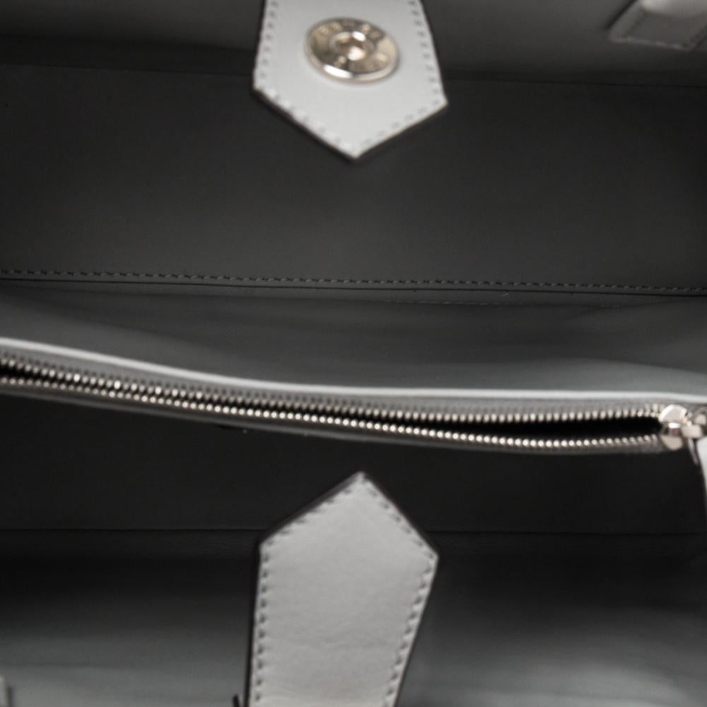 Gray Fendi Grey Leather Studded Petite 2Jours Tote
