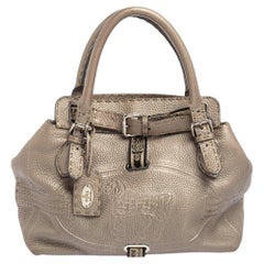 Tote Fendi in pelle grigia Villa Selleria Borghese