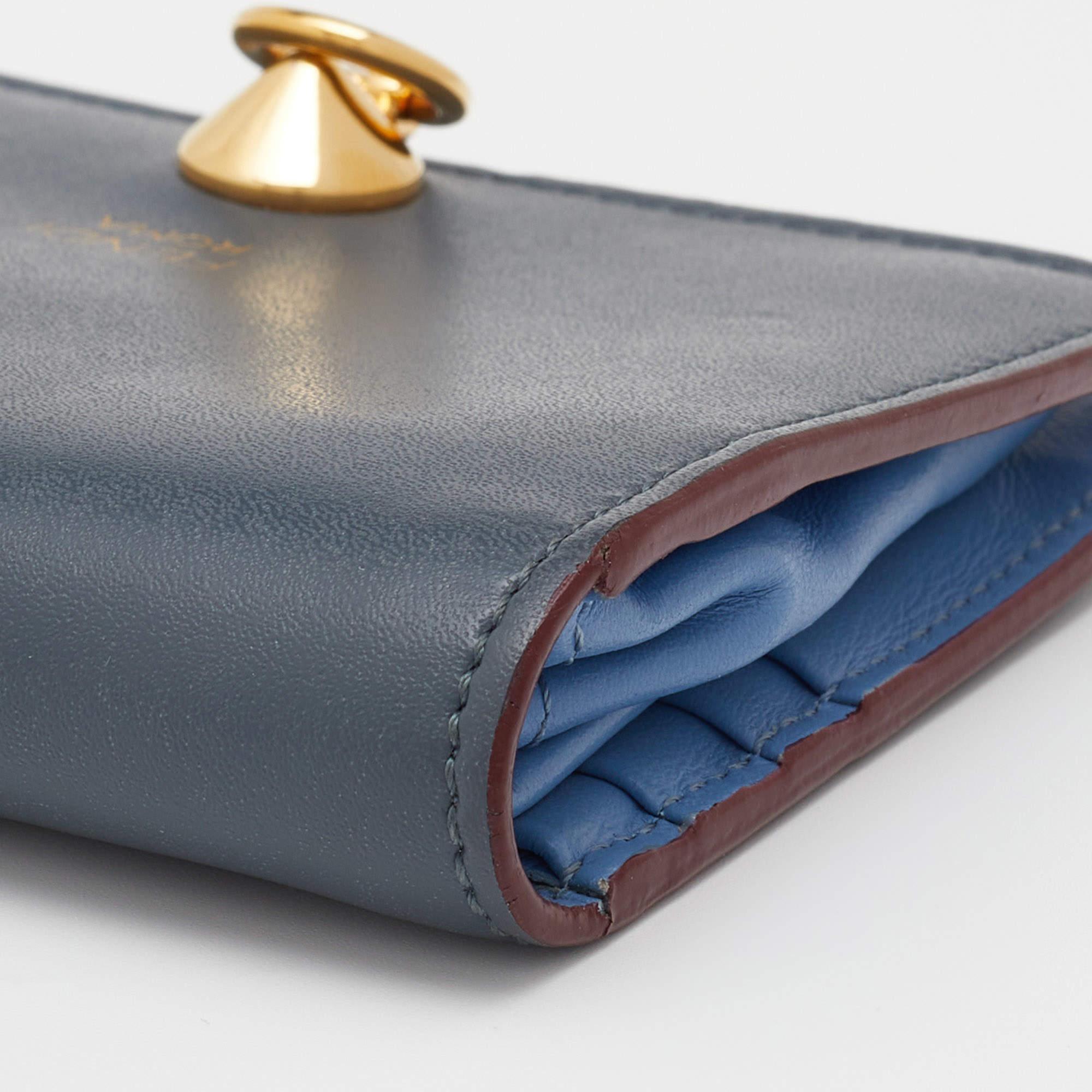 Fendi Grey/ Light Blue Leather By The Way Bifold Wallet 4