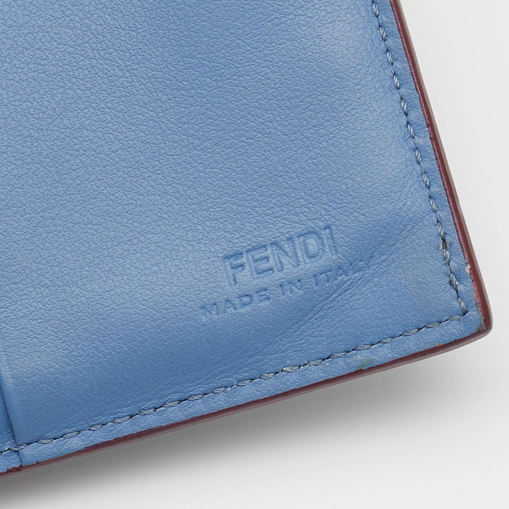Fendi Grey/ Light Blue Leather By The Way Bifold Wallet 5