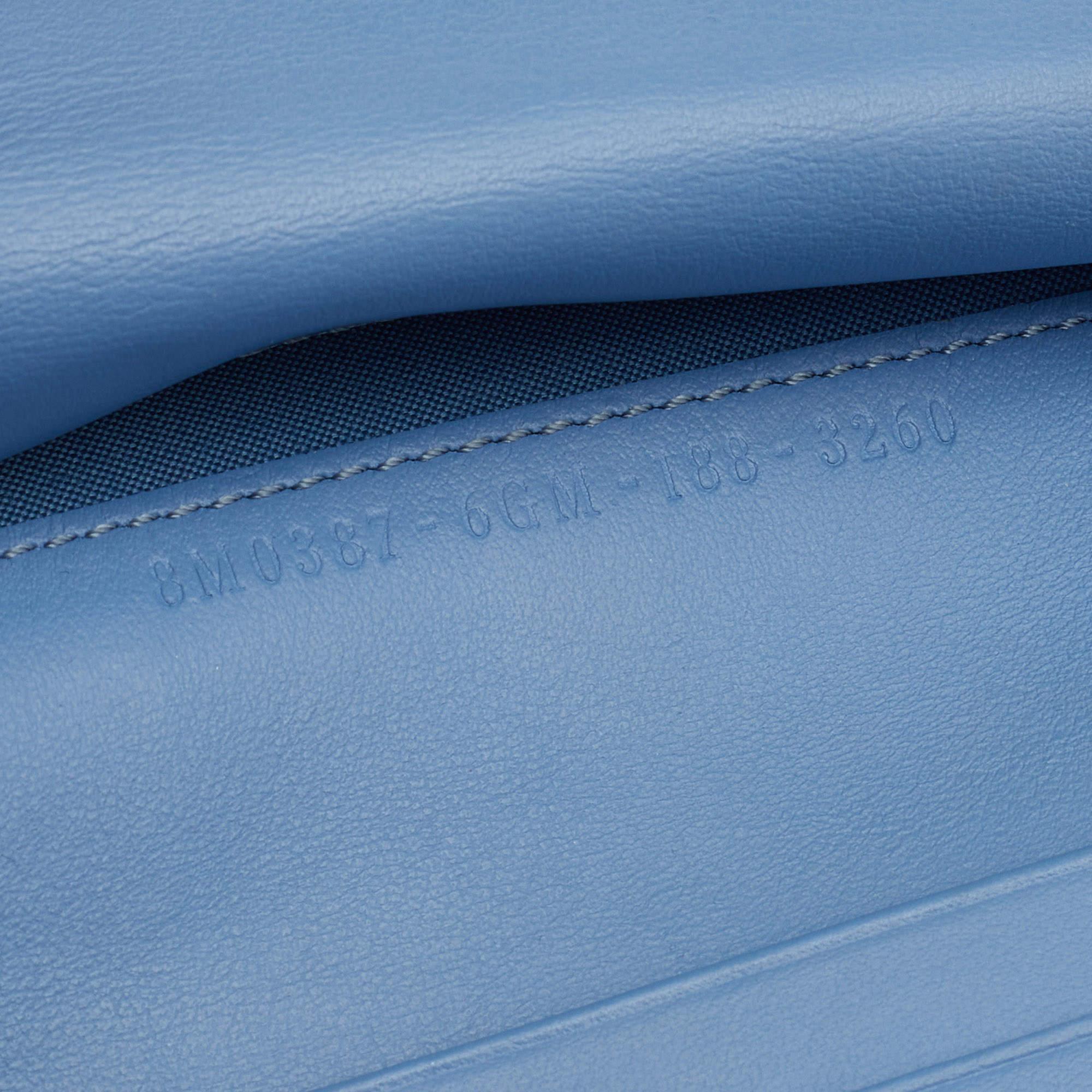 Fendi Grey/ Light Blue Leather By The Way Bifold Wallet In Good Condition In Dubai, Al Qouz 2