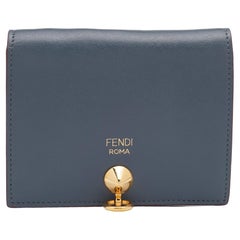 Fendi Grey/ Light Blue Leather By The Way Bifold Wallet
