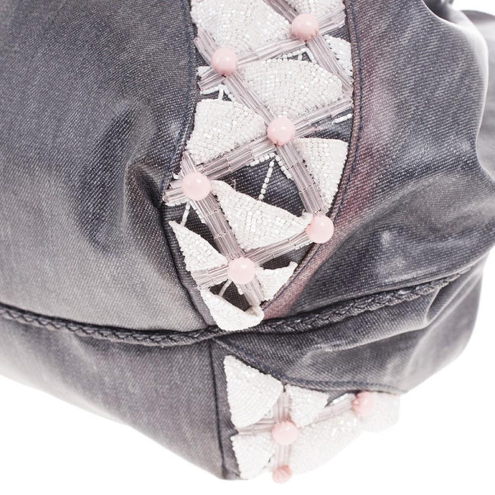 Fendi Grey Limited Edition Beaded Spy Bag 6